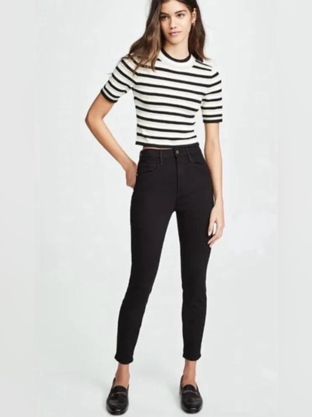 Frame Denim Ali High Rise Cigarette Women's Black Skinny Jeans Size 27 Like new